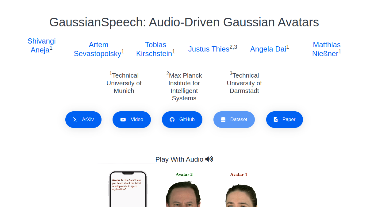 GaussianSpeech官网截图