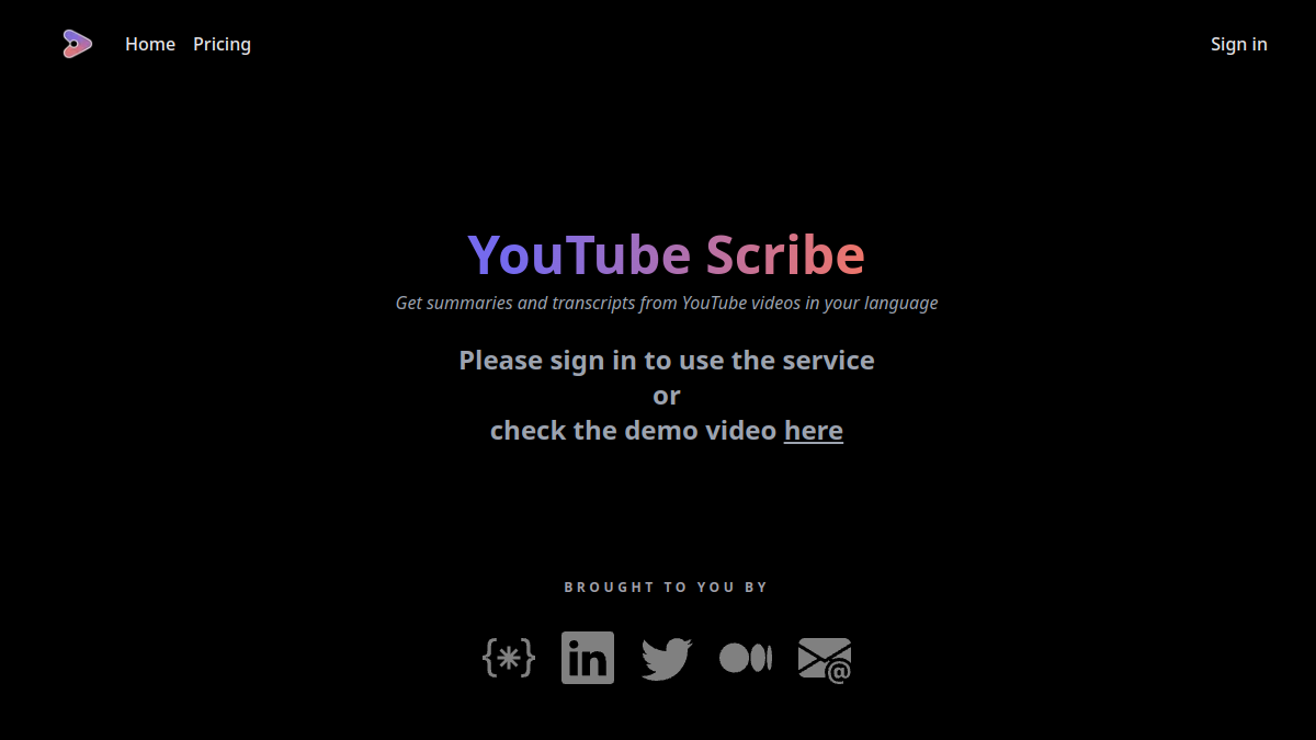 YouTube Scribe官网截图