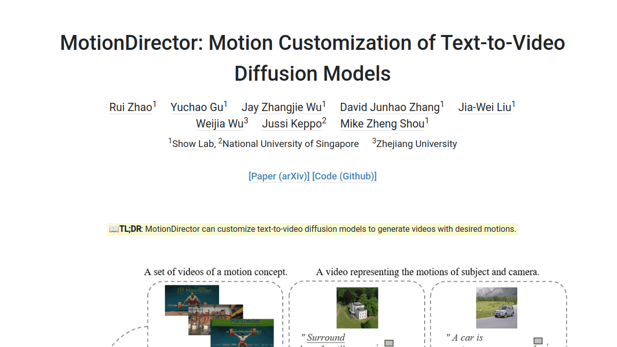 MotionDirector官网截图