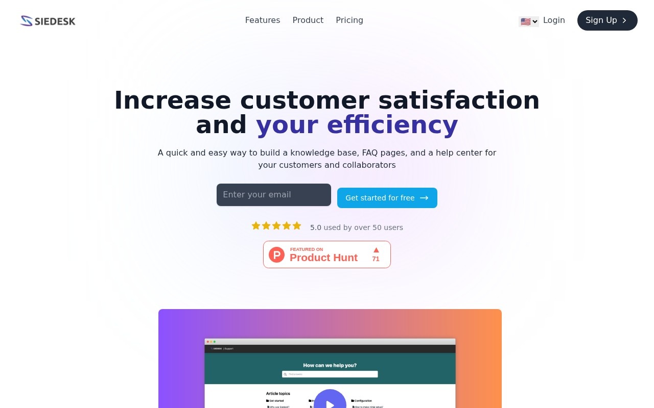 Siedesk - Help Center & Knowledge Base官网截图