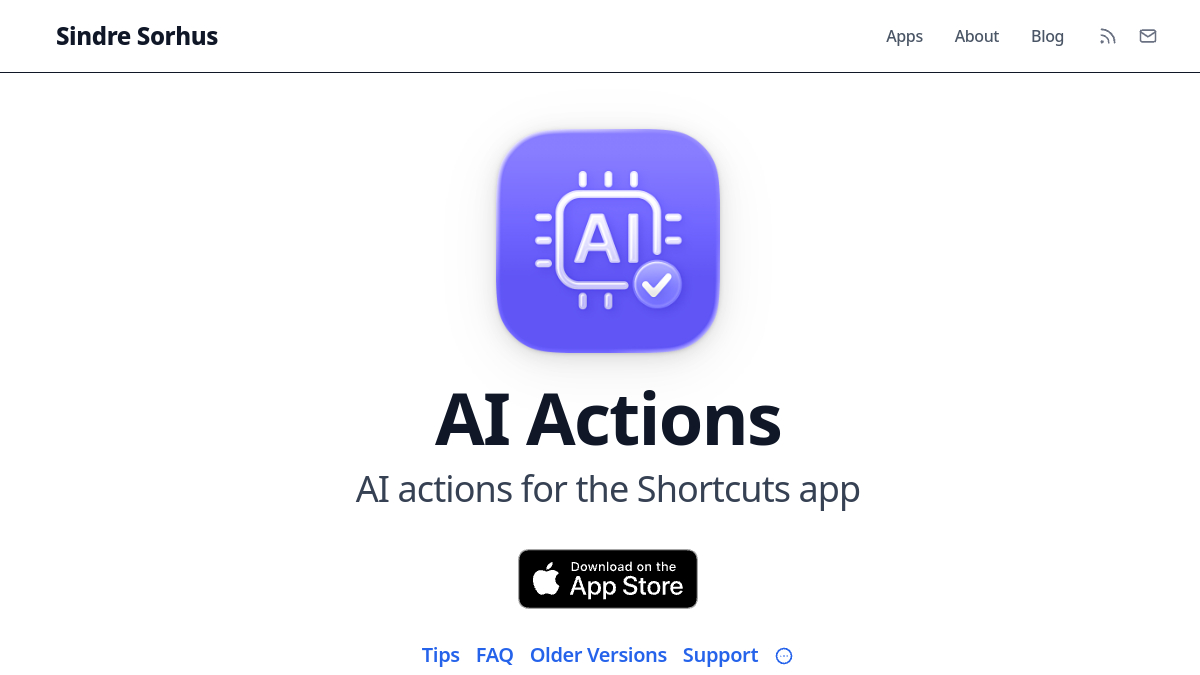 AI Actions官网截图