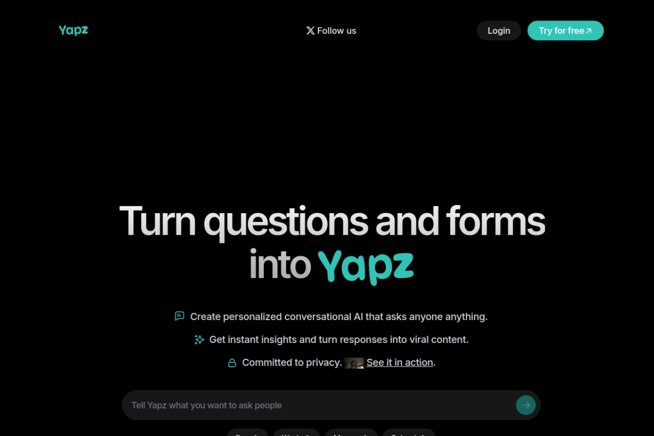 Yapz官网截图