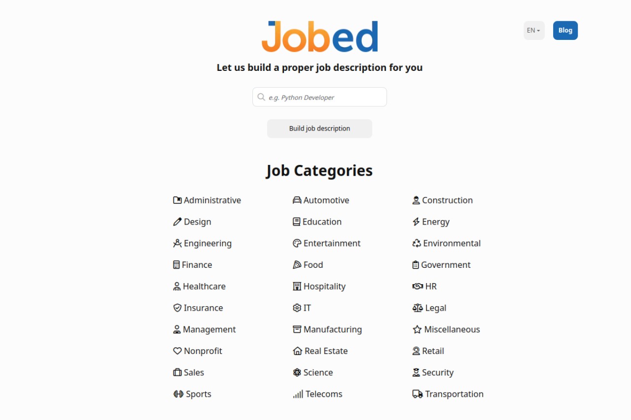 Jobed官网截图
