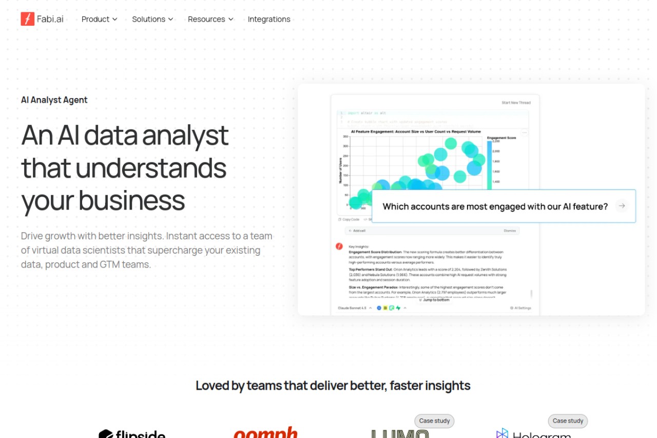 Fabi.ai Analyst Agent官网截图