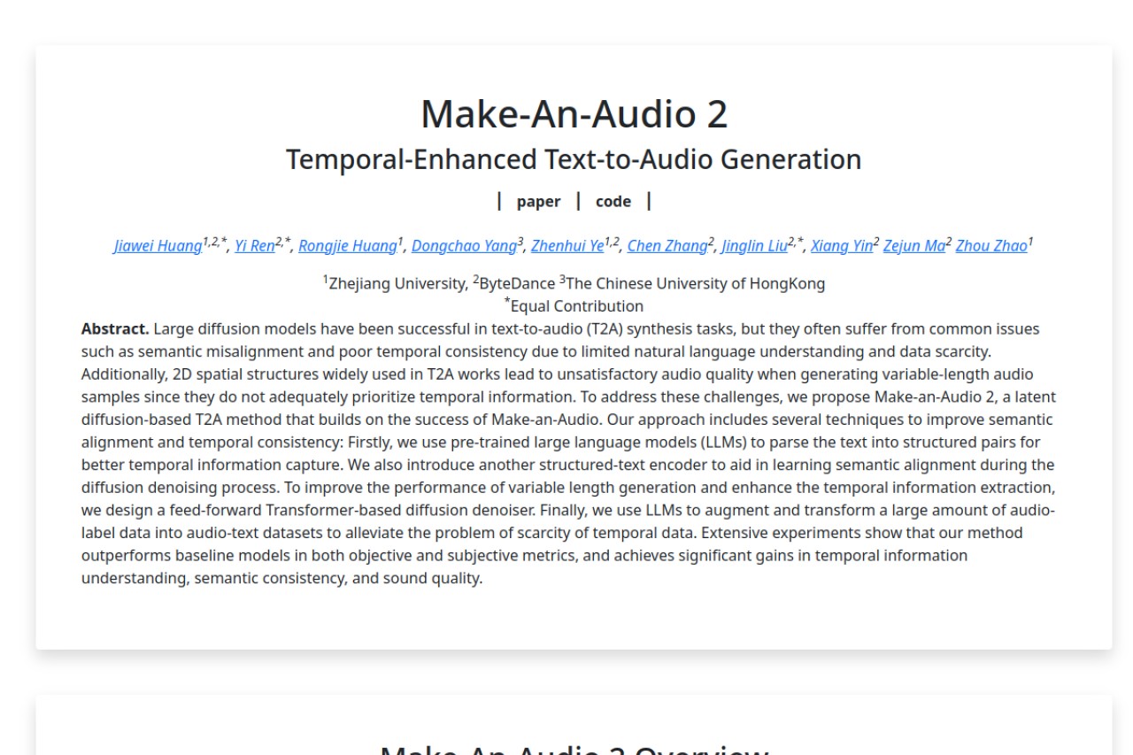 Make-An-Audio 2官网截图