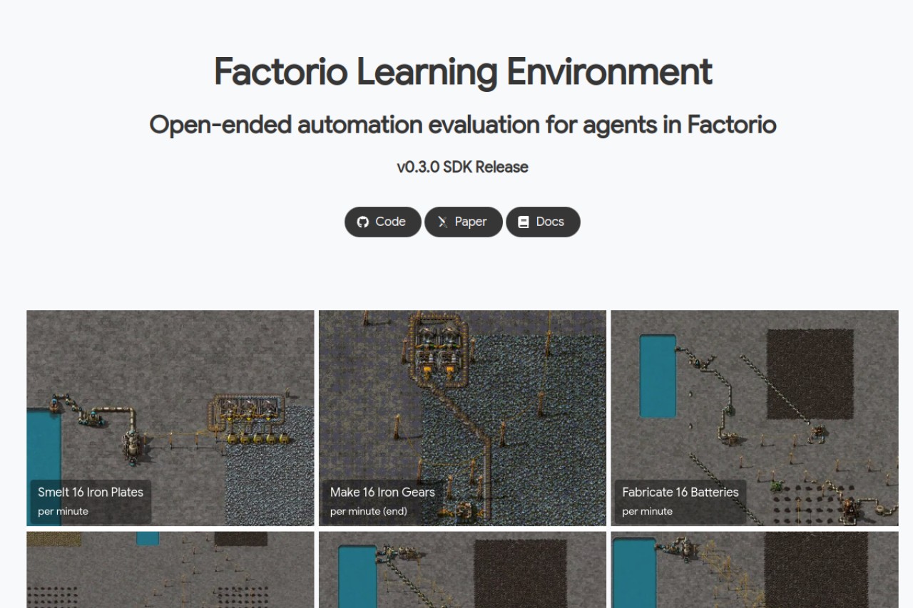 Factorio学习环境官网截图