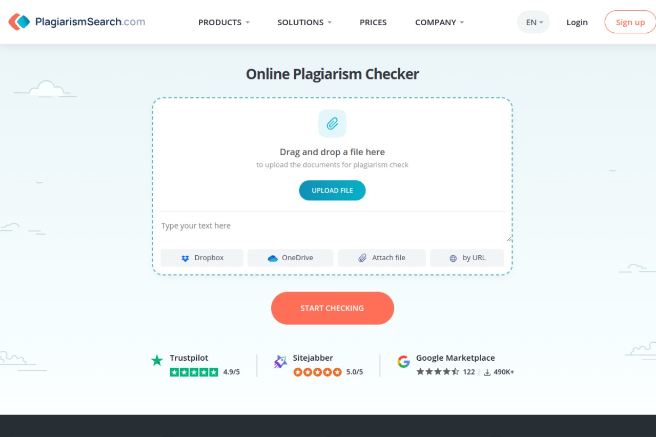 PlagiarismSearch.com官网截图
