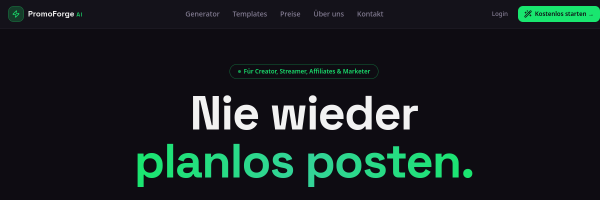 PromoForge AI官网截图