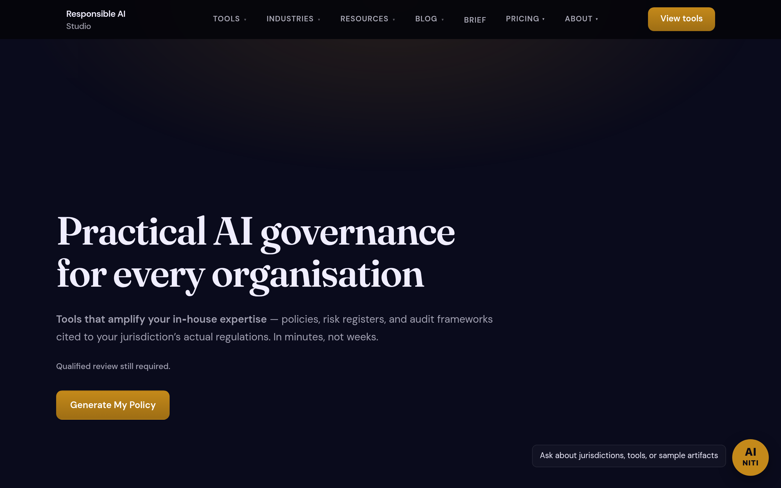 Responsible AI Studio官网截图