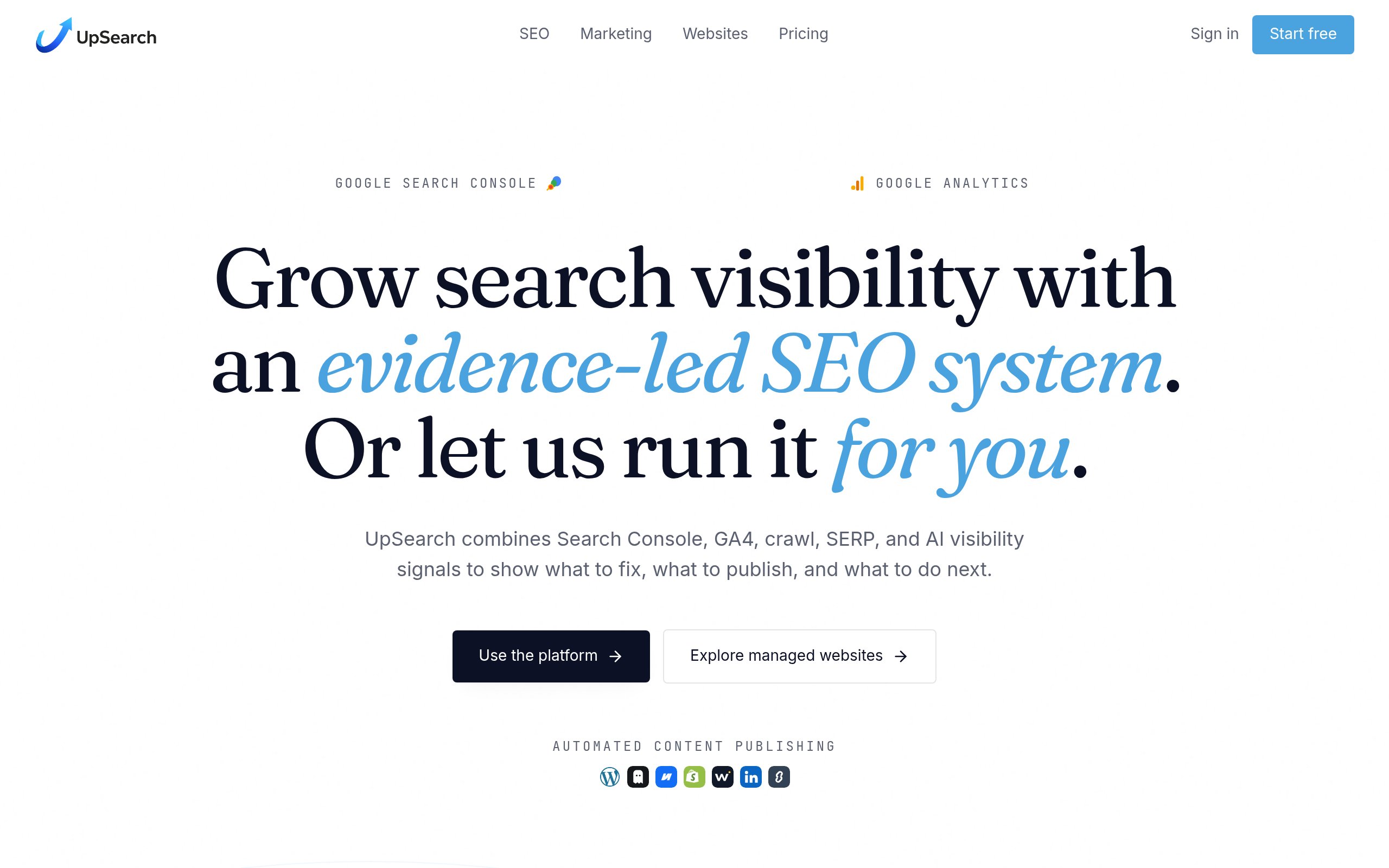 UpSearch官网截图