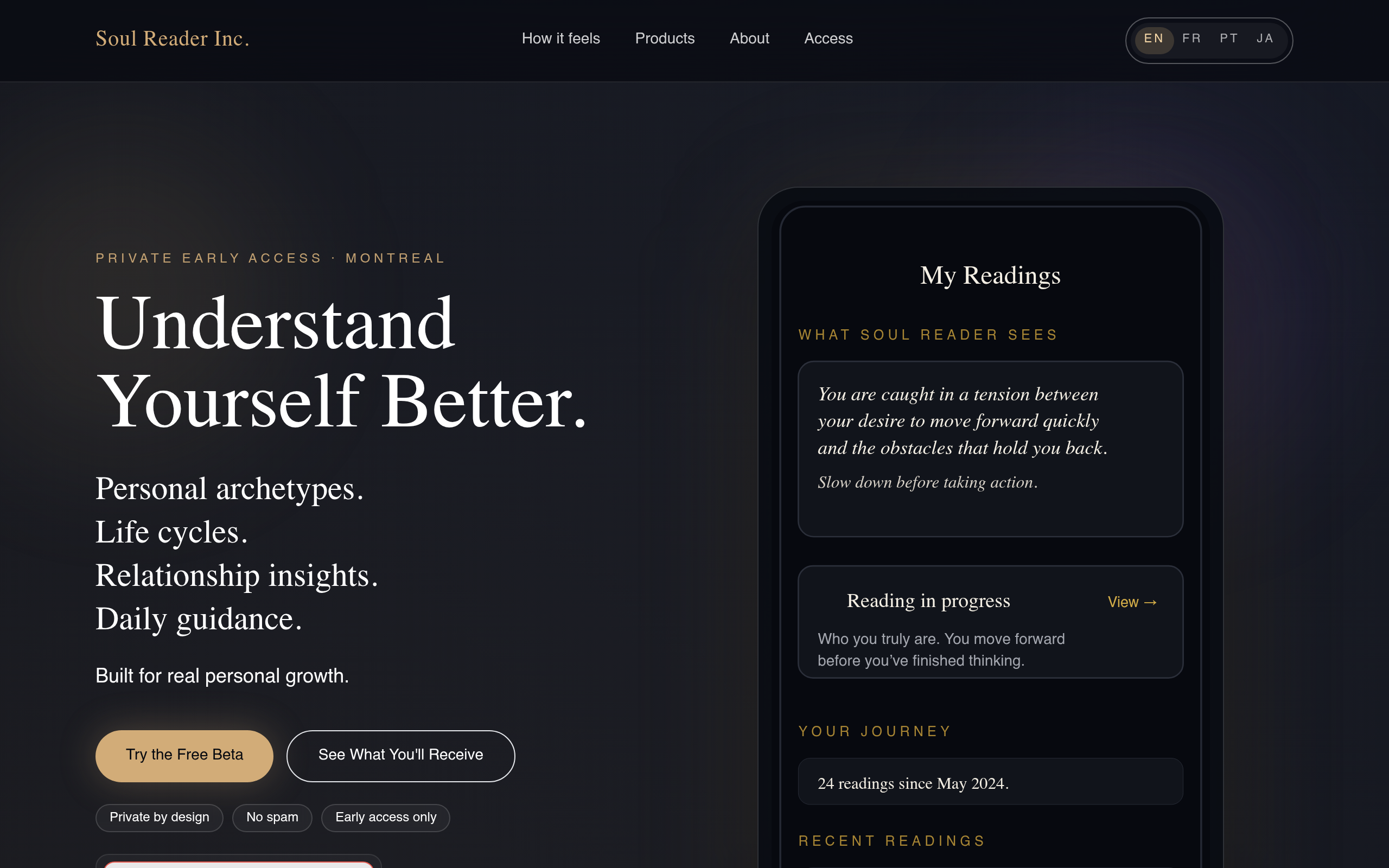 Soul Reader Inc.官网截图