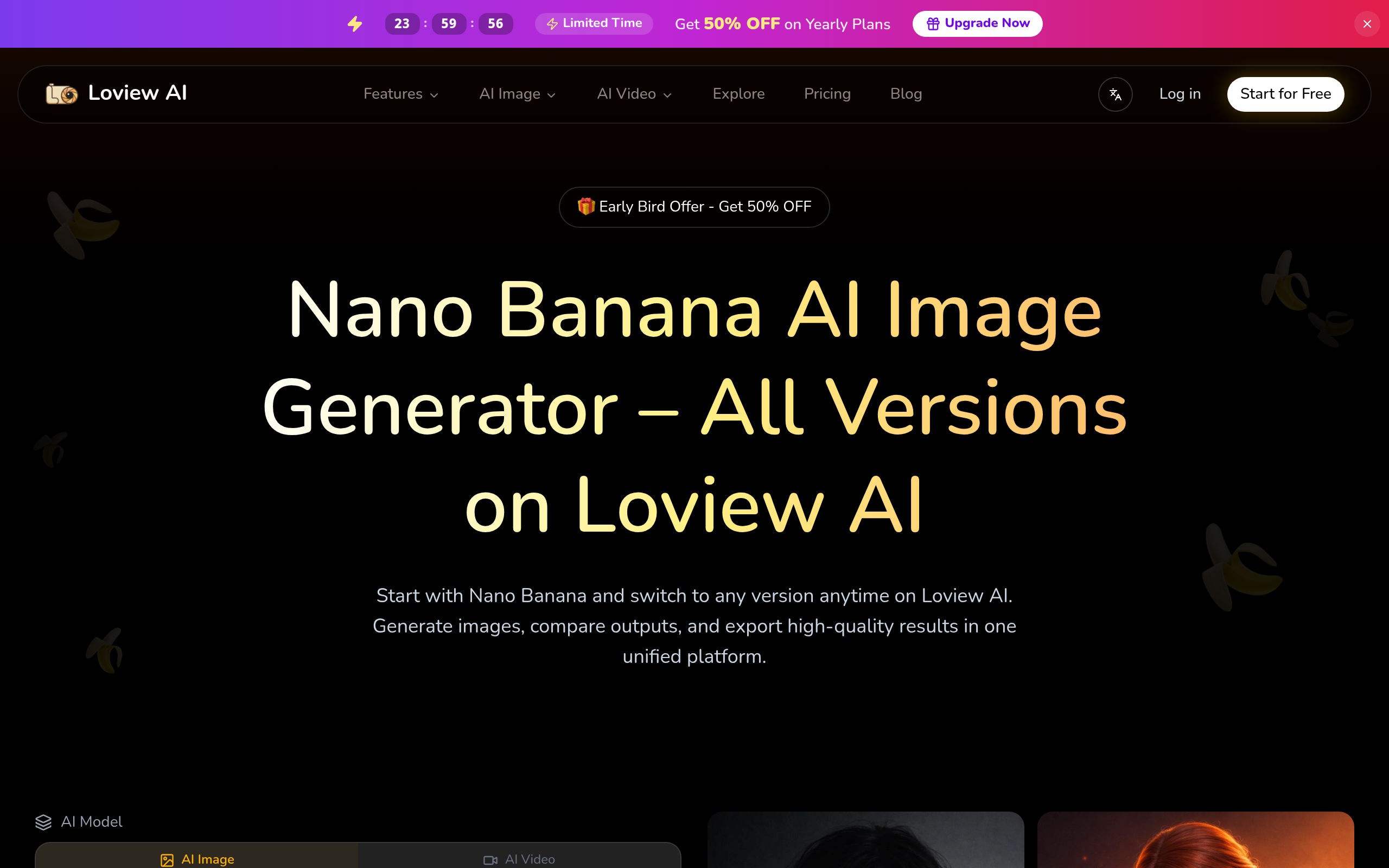 Nano Banana官网截图