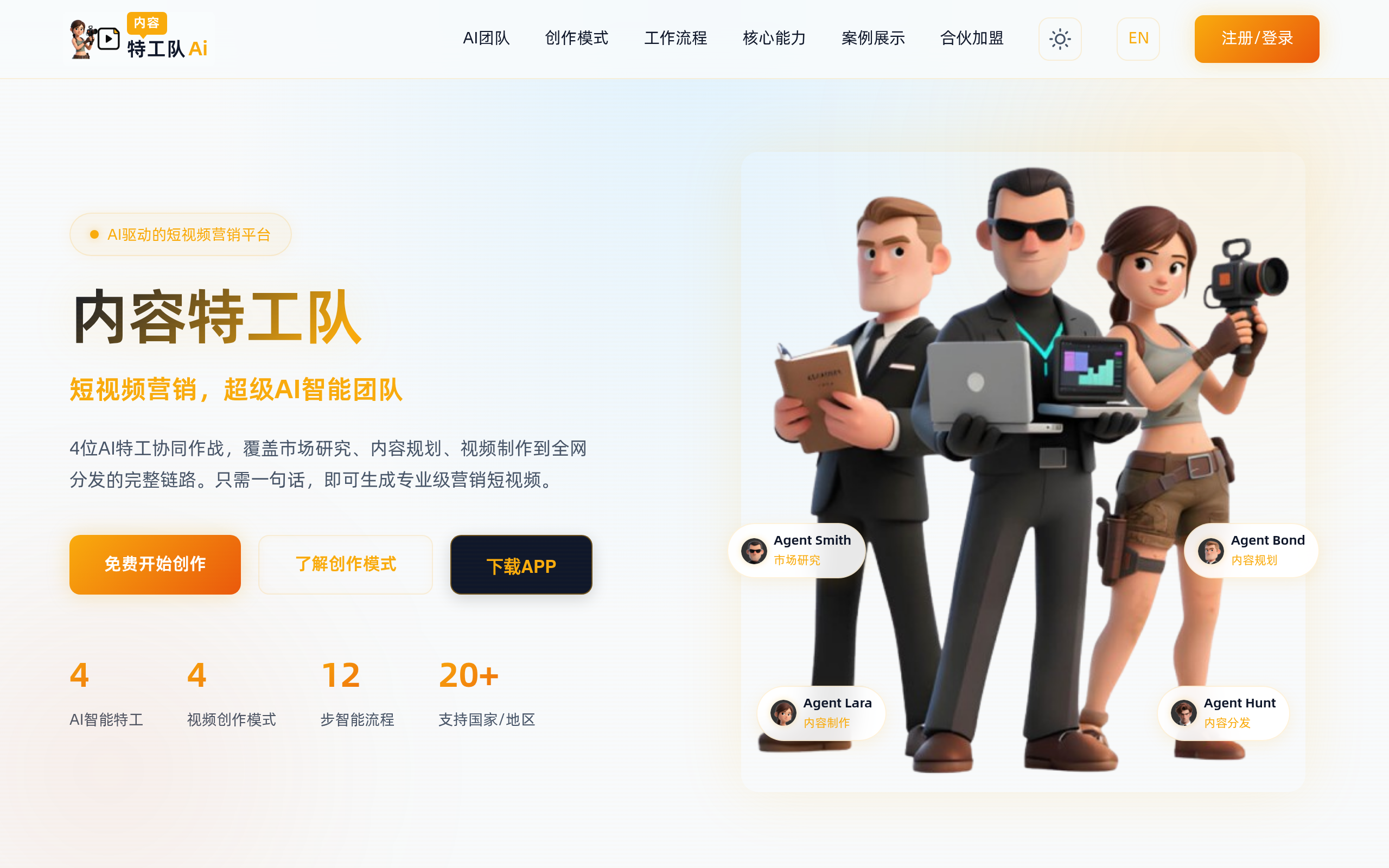 Content Agents官网截图