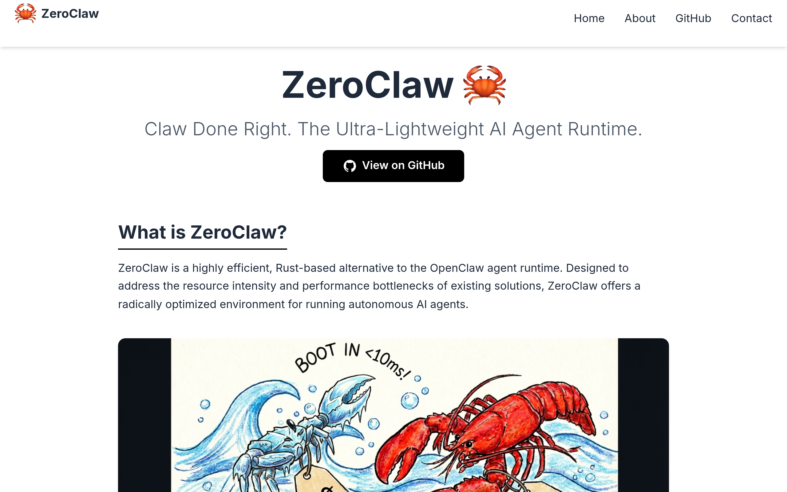 ZeroClaw官网截图