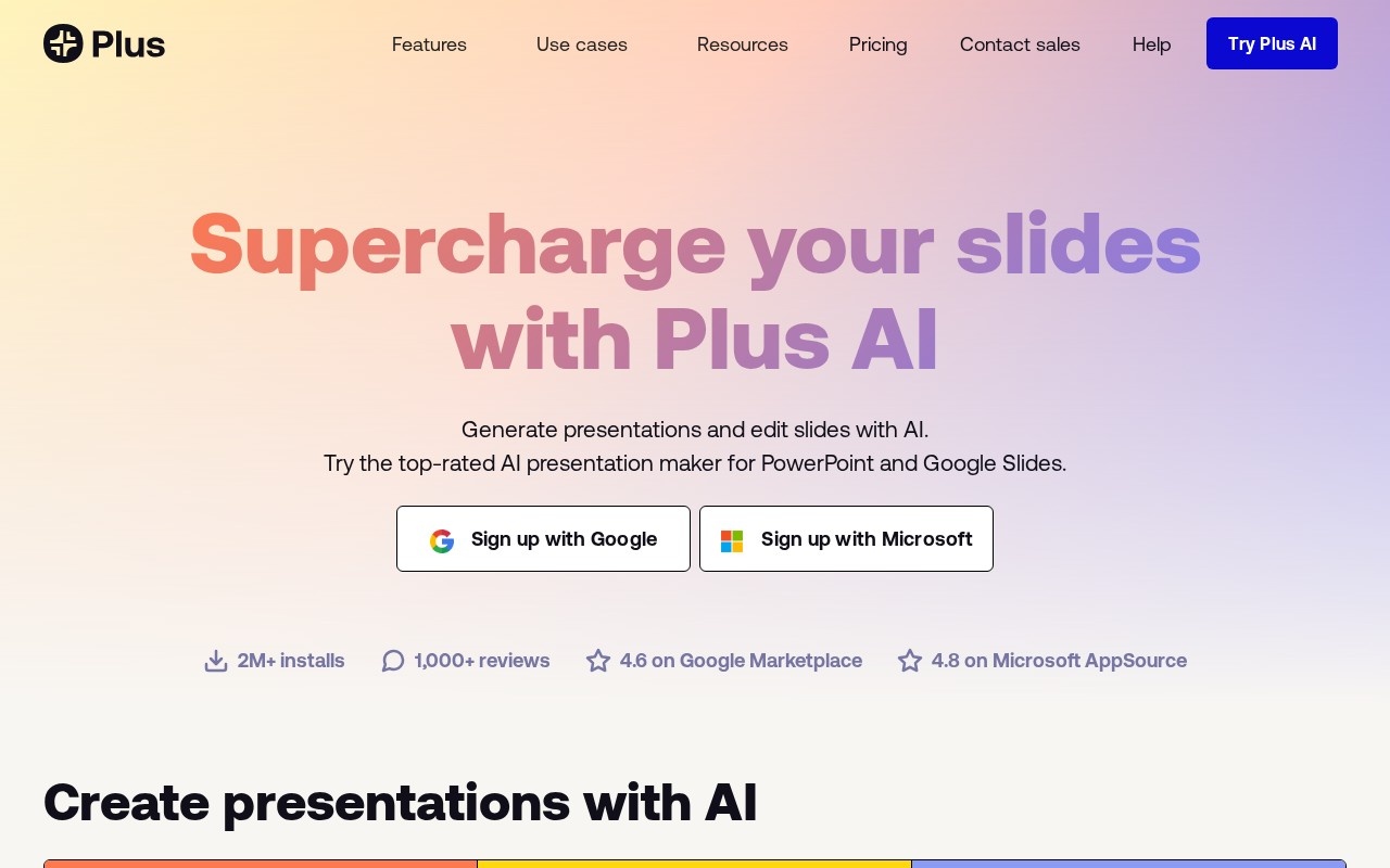 Plus AI官网截图