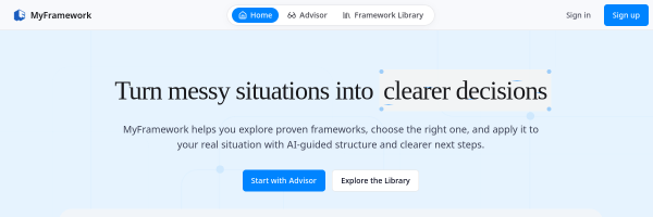 MyFramework官网截图