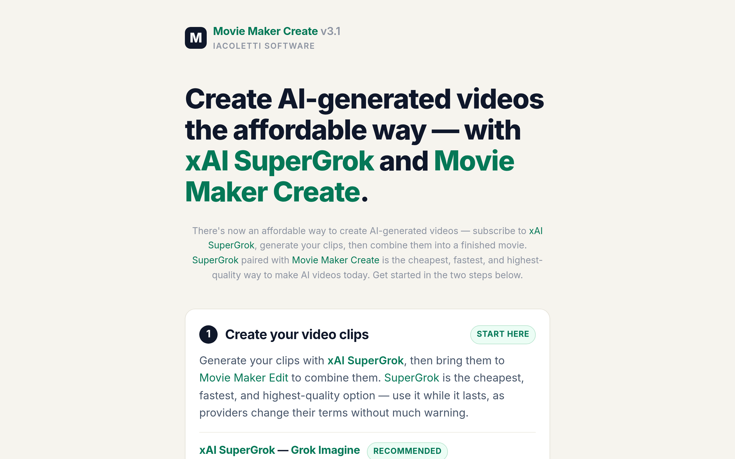 MovieMaker Grok官网截图