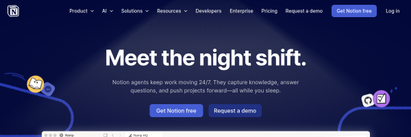 Notion官网截图