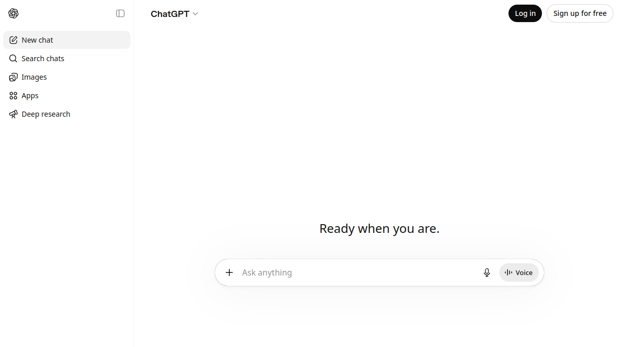 ChatGPT官网截图