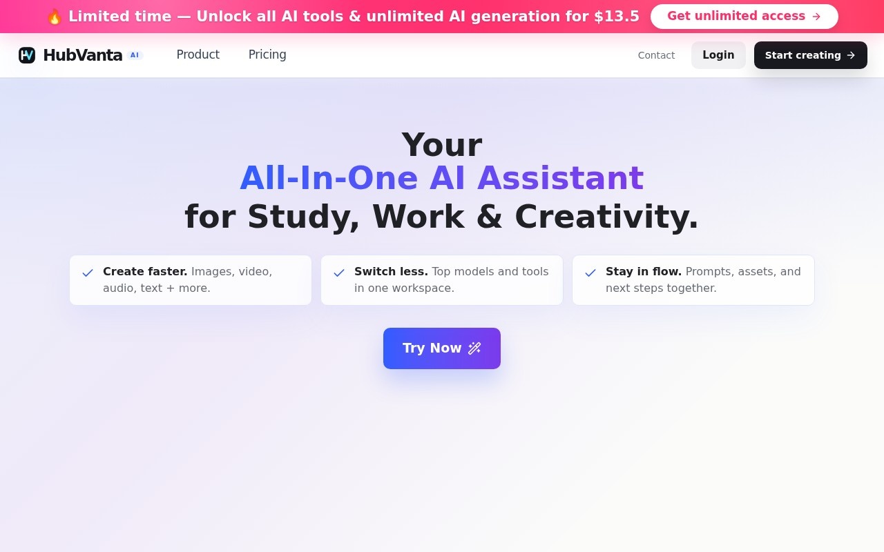 HubVanta AI官网截图