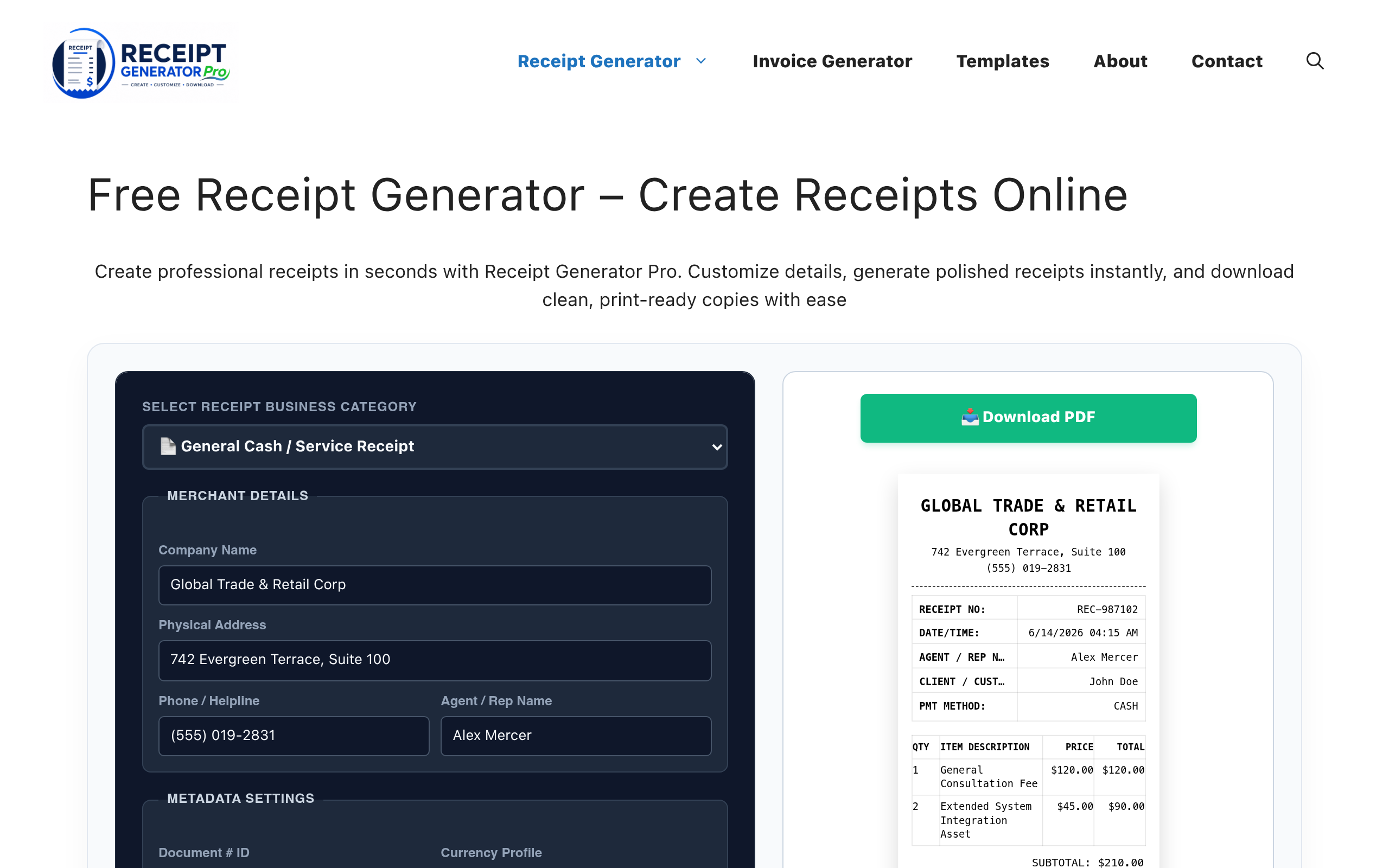 Receipt Generator官网截图