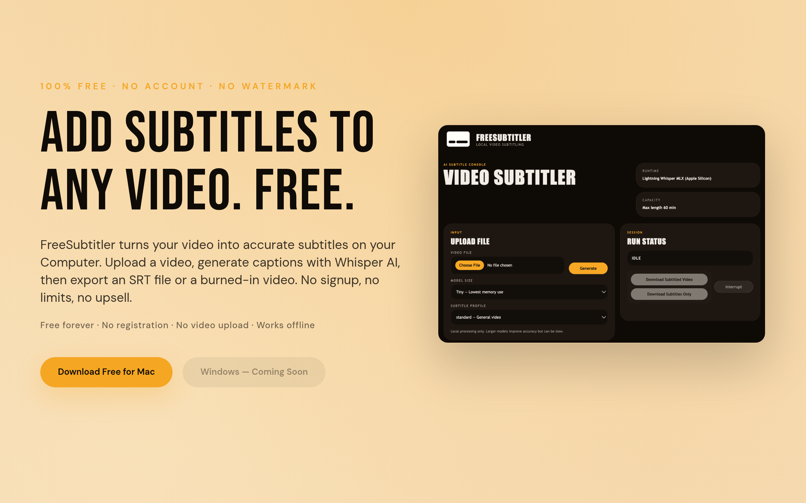FreeSubtitler官网截图