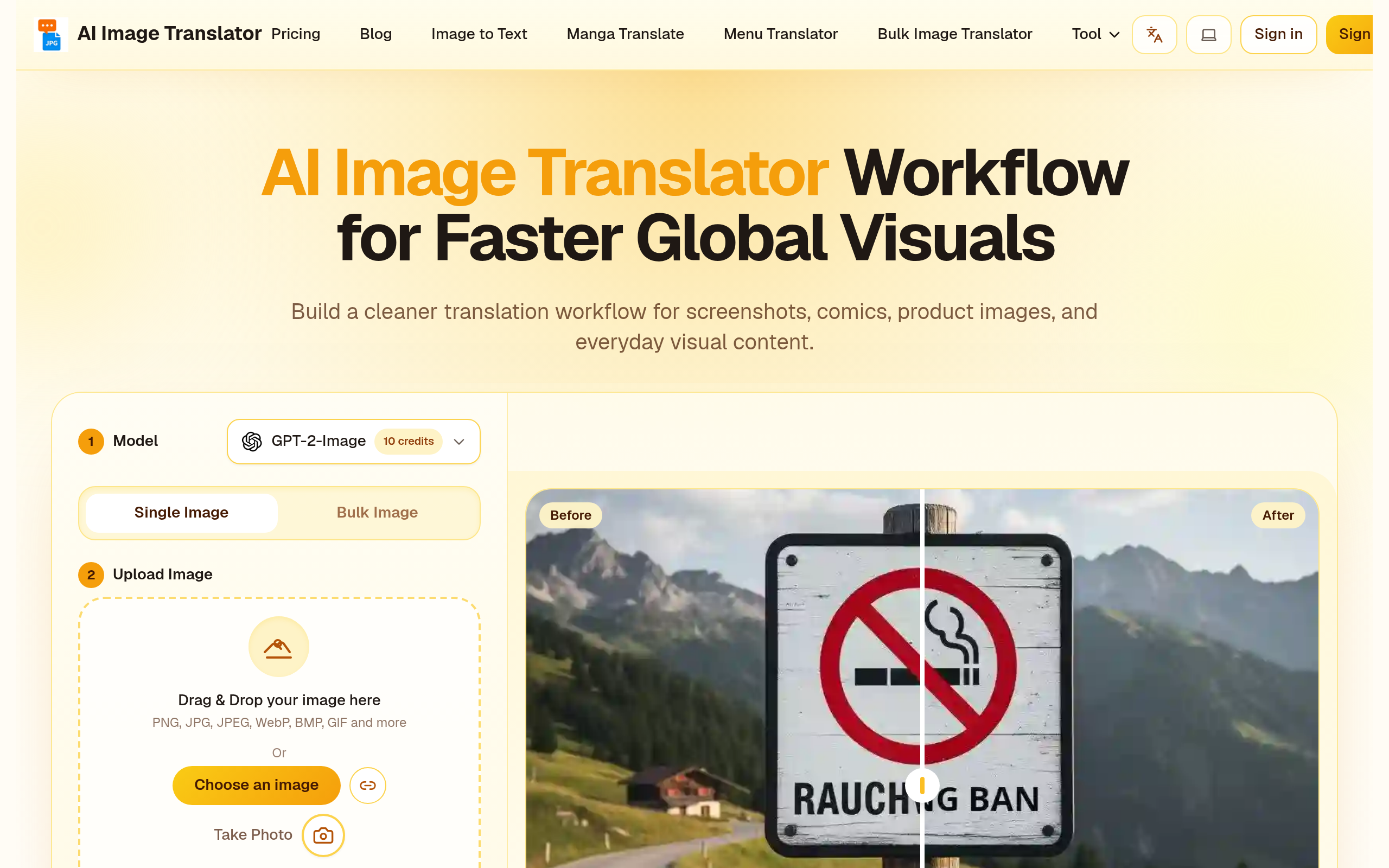 AI Image Translator官网截图