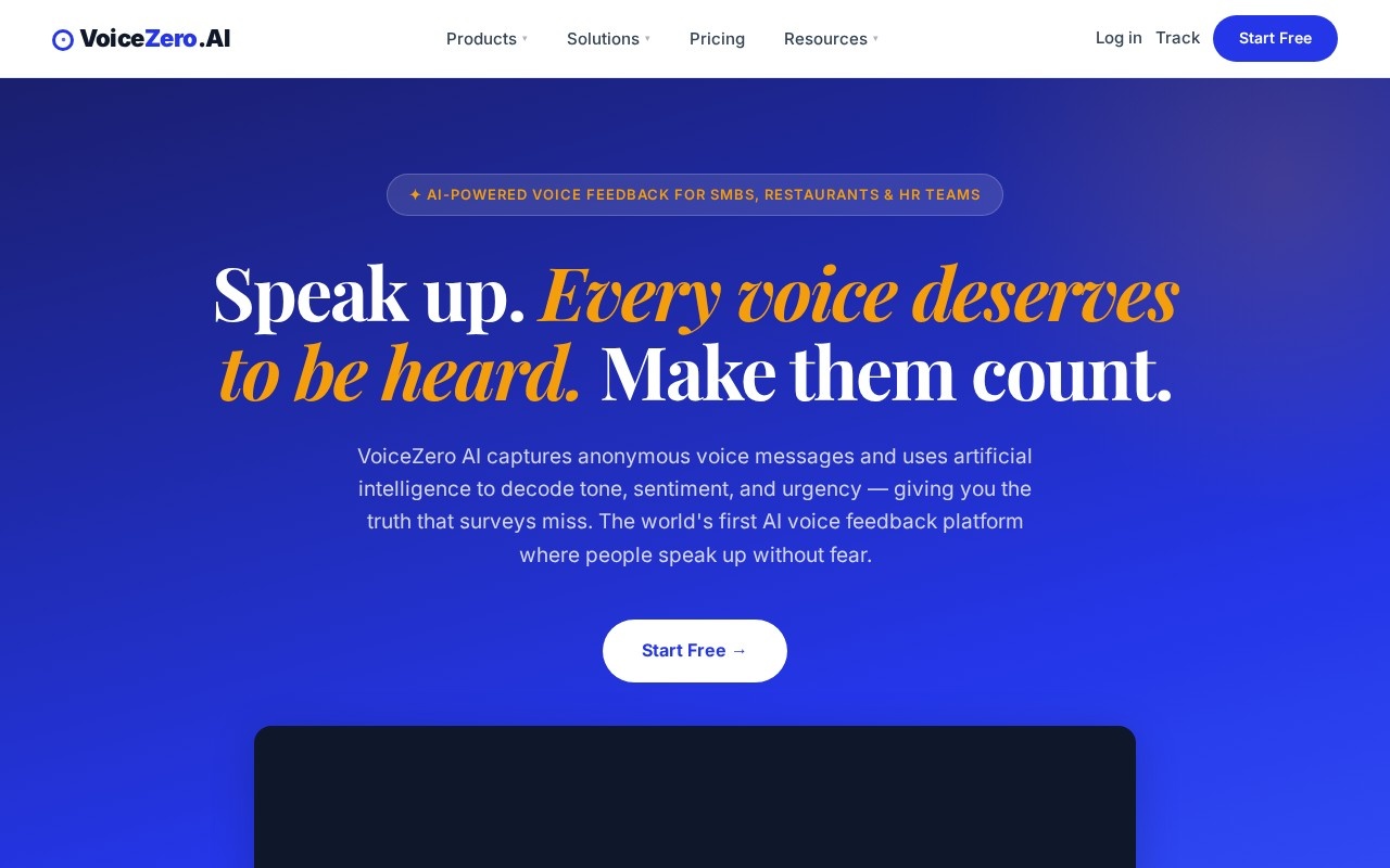 VoiceZero.AI官网截图