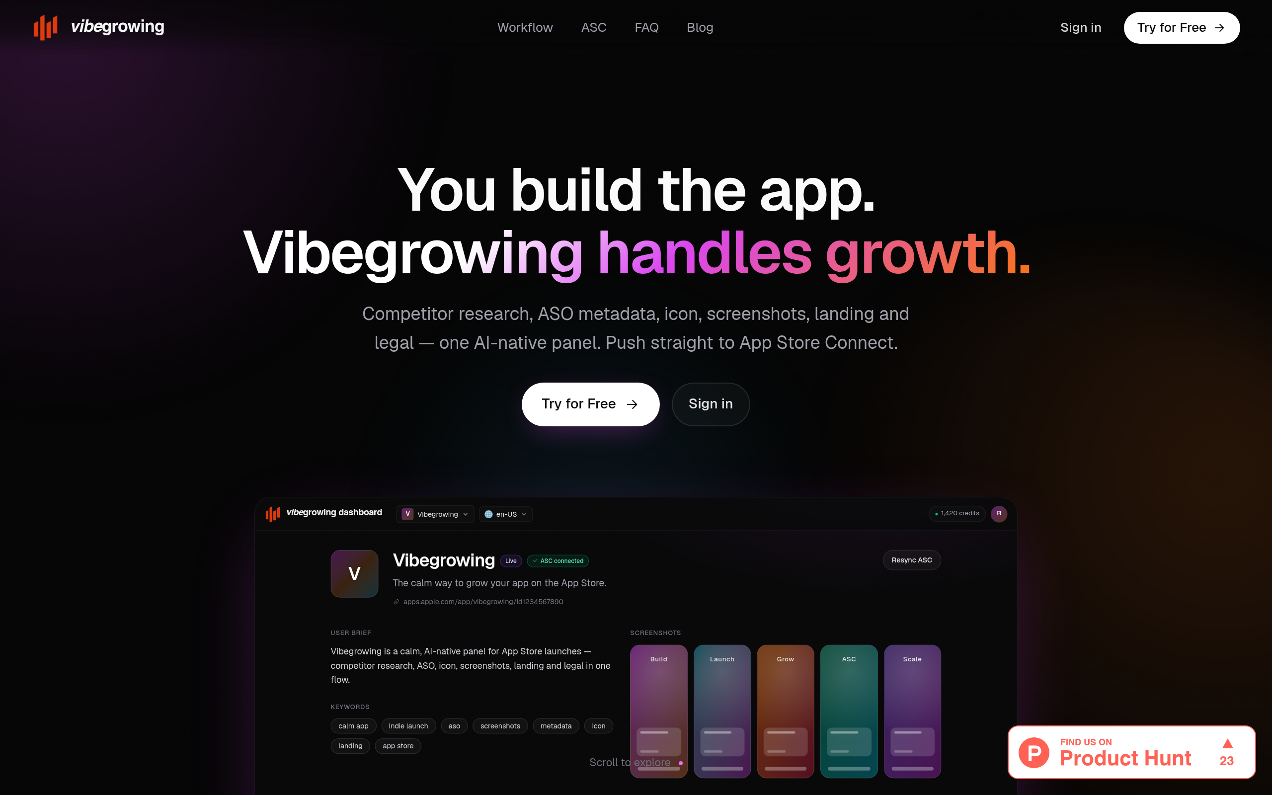 Vibegrowing官网截图