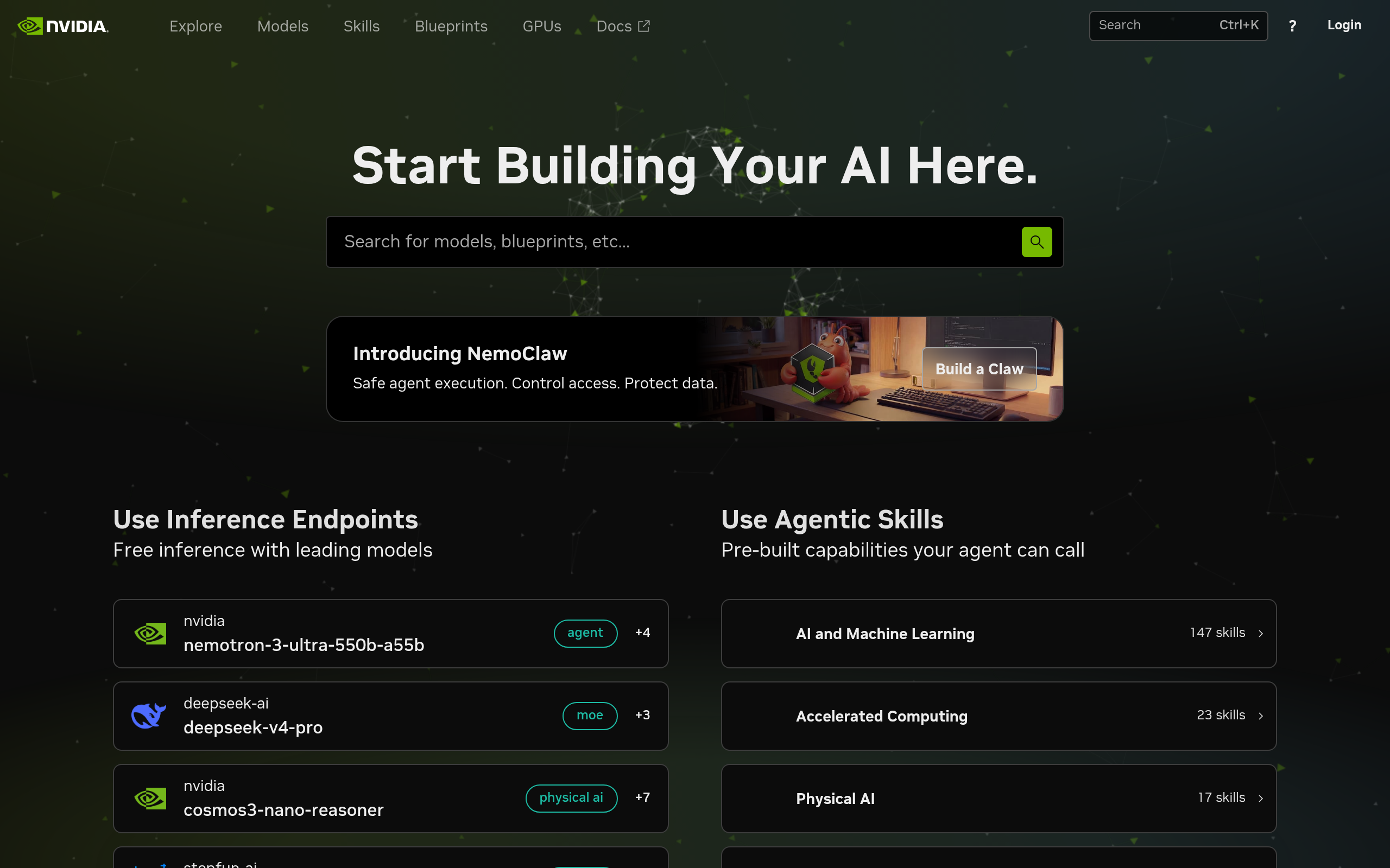 NVIDIA NIM官网截图