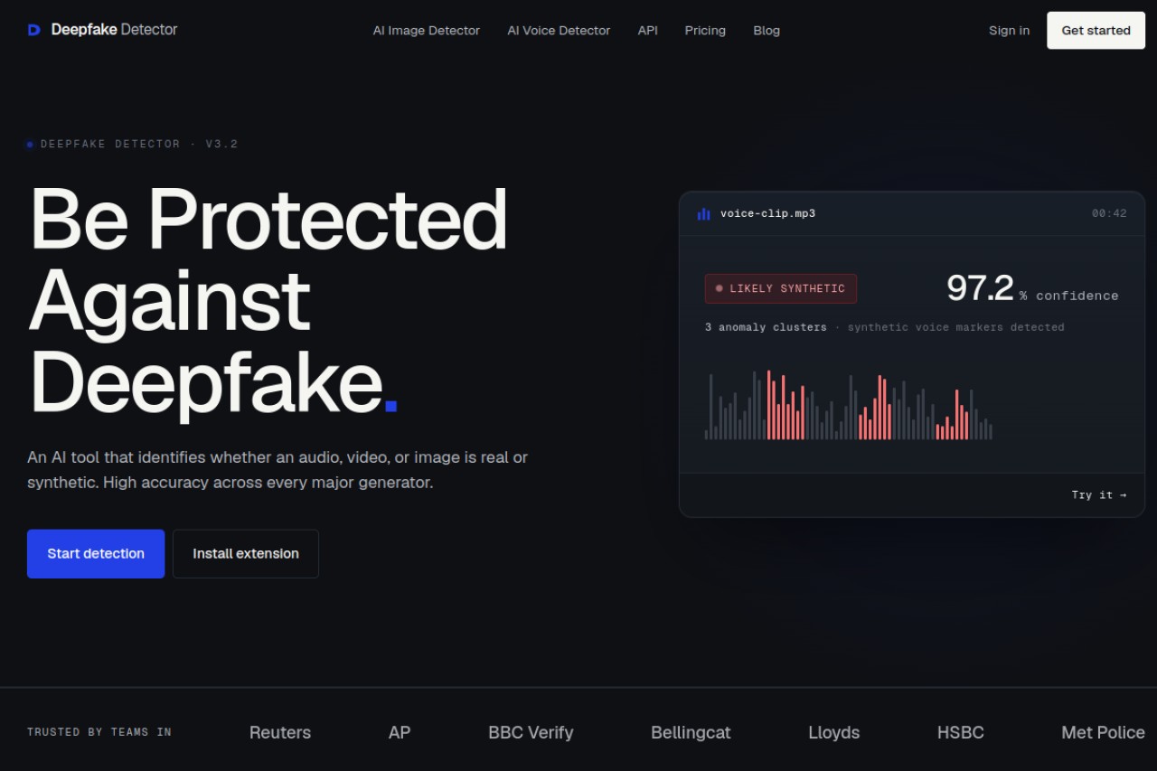 Deep Fake Detector官网截图