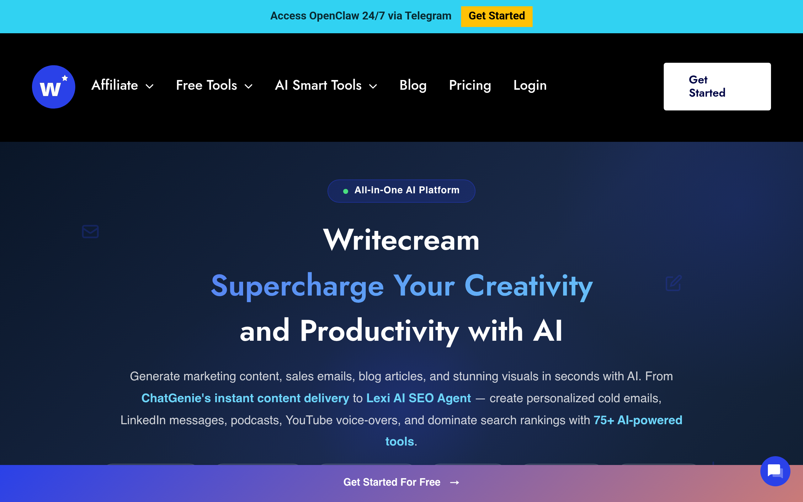 Writecream官网截图