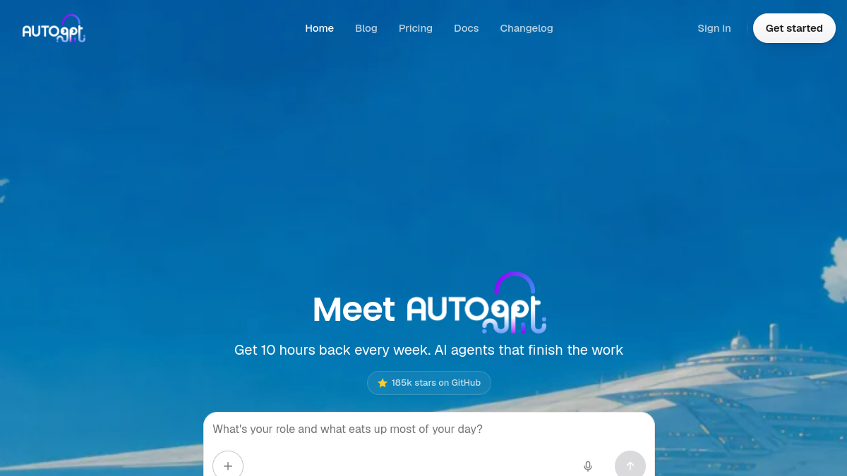 AutoGPT官网截图
