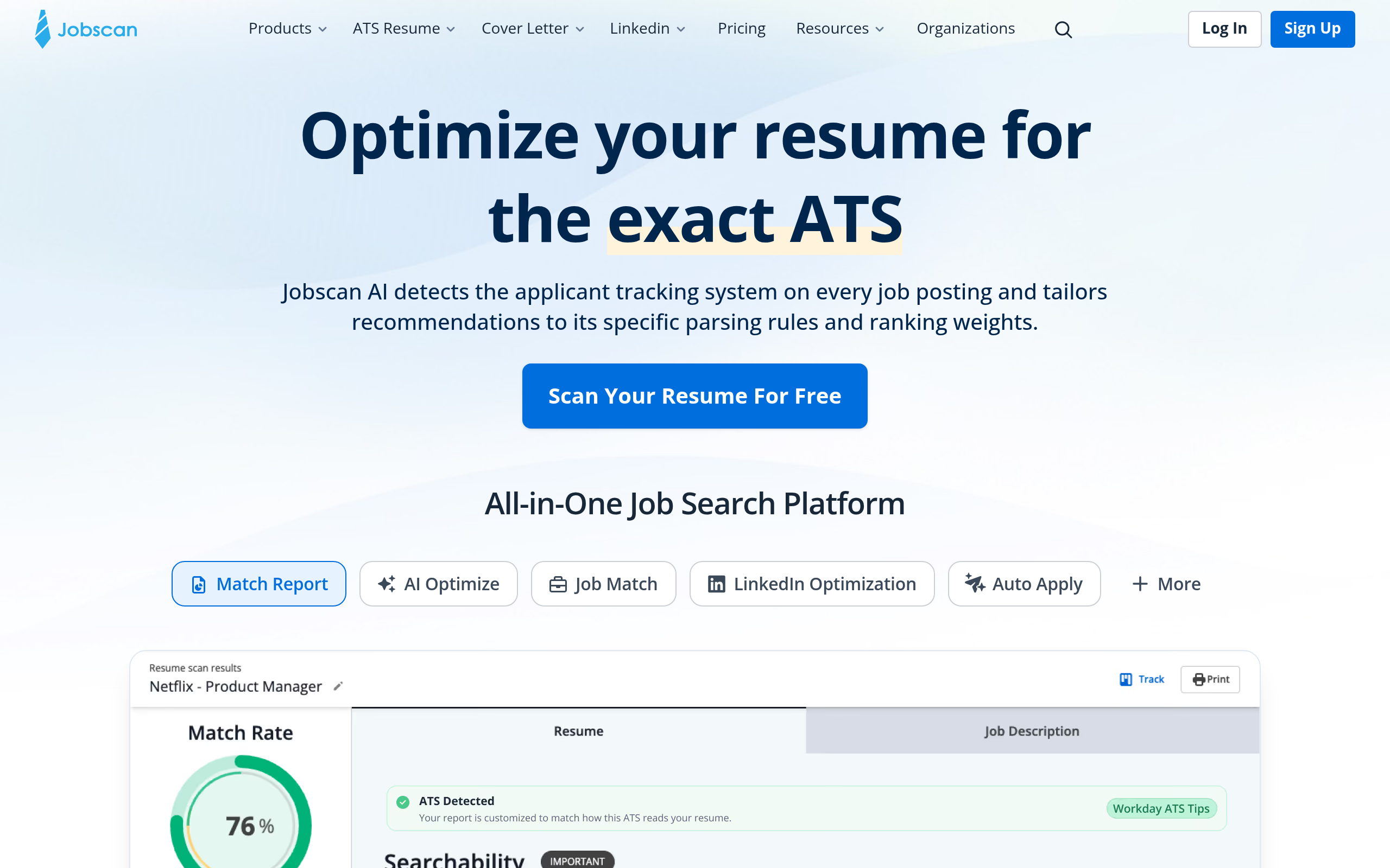 Jobscan官网截图