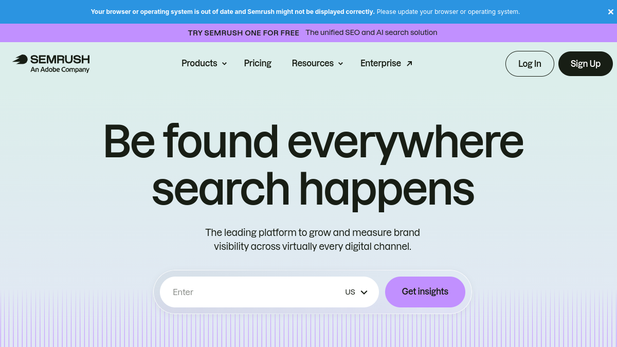 Semrush官网截图