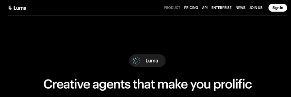 Luma Dream Machine官网截图