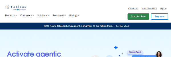 Tableau AI官网截图