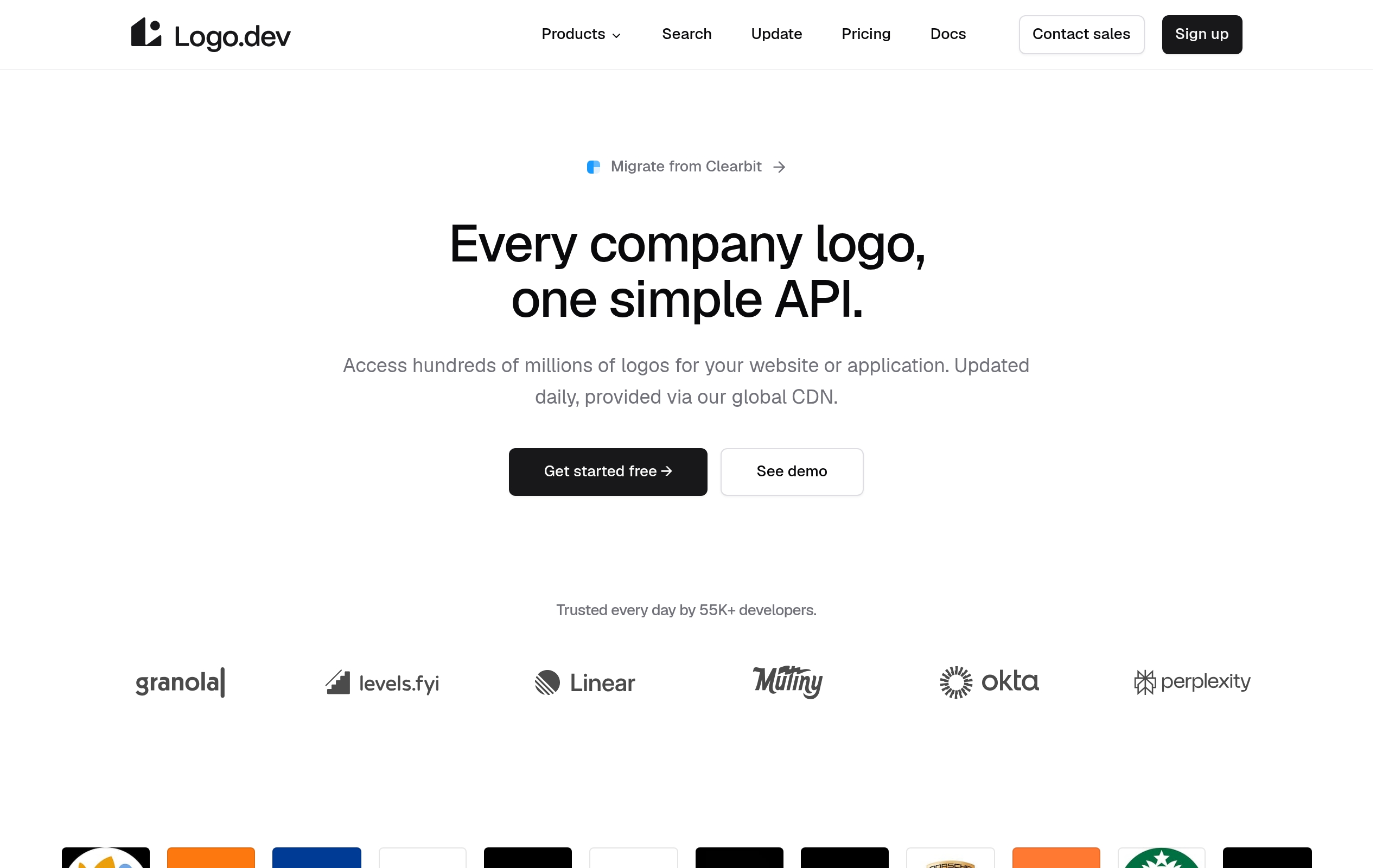 Logo.dev官网截图