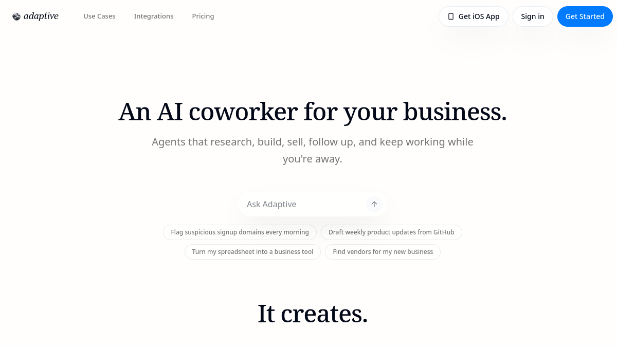 Adaptive.ai官网截图