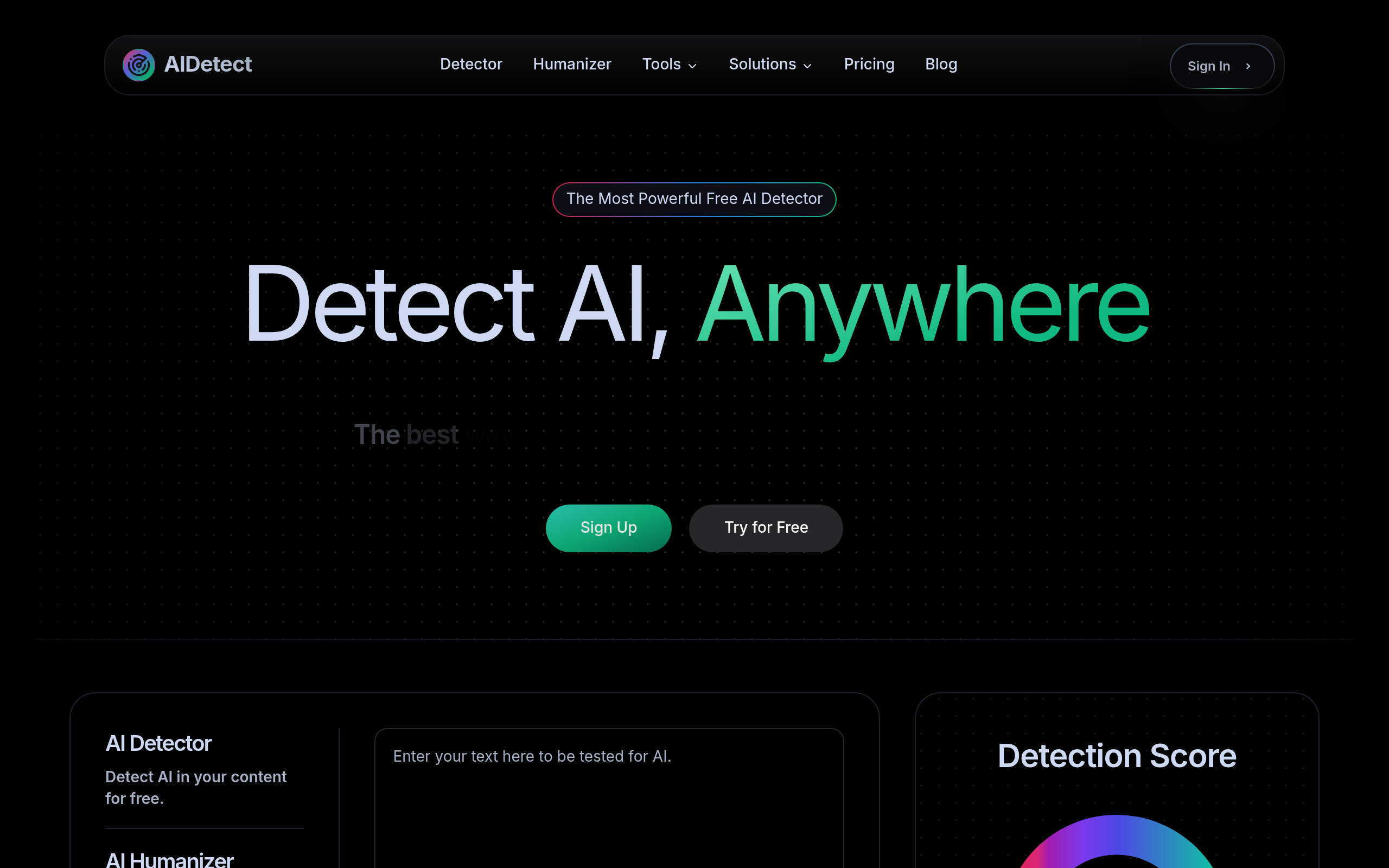 AI Detect官网截图