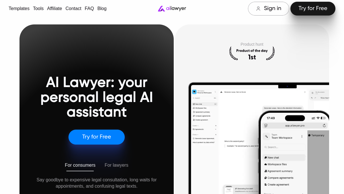 AI Lawyer官网截图