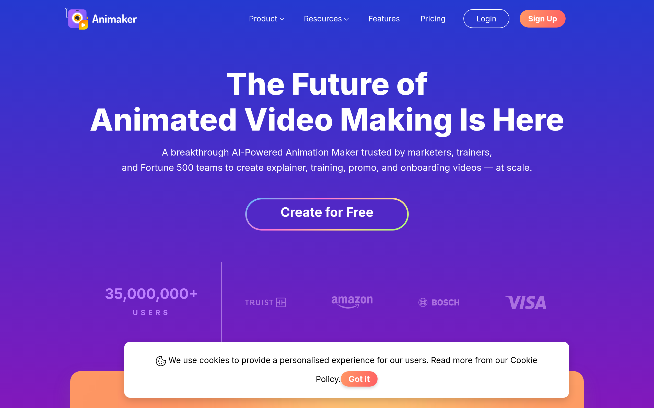 Animaker官网截图