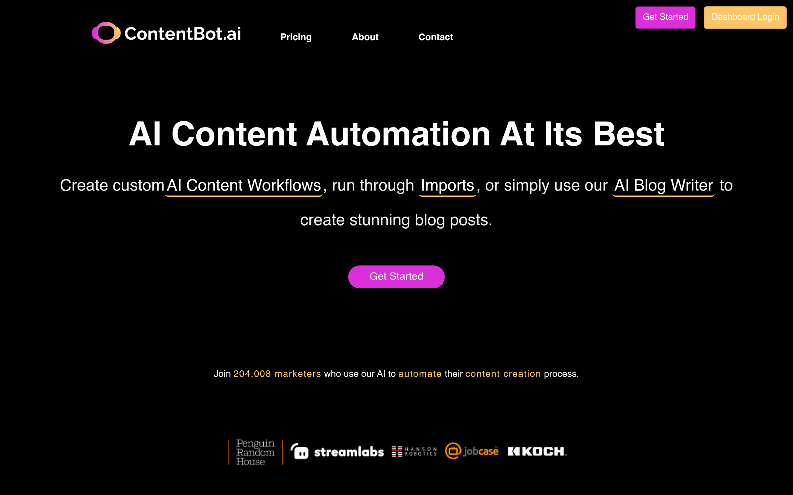 ContentBot官网截图