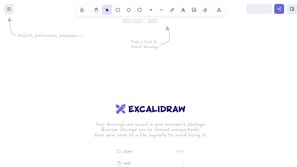 Excalidraw官网截图