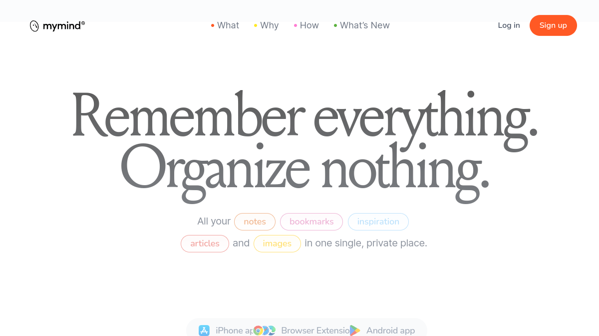 mymind官网截图