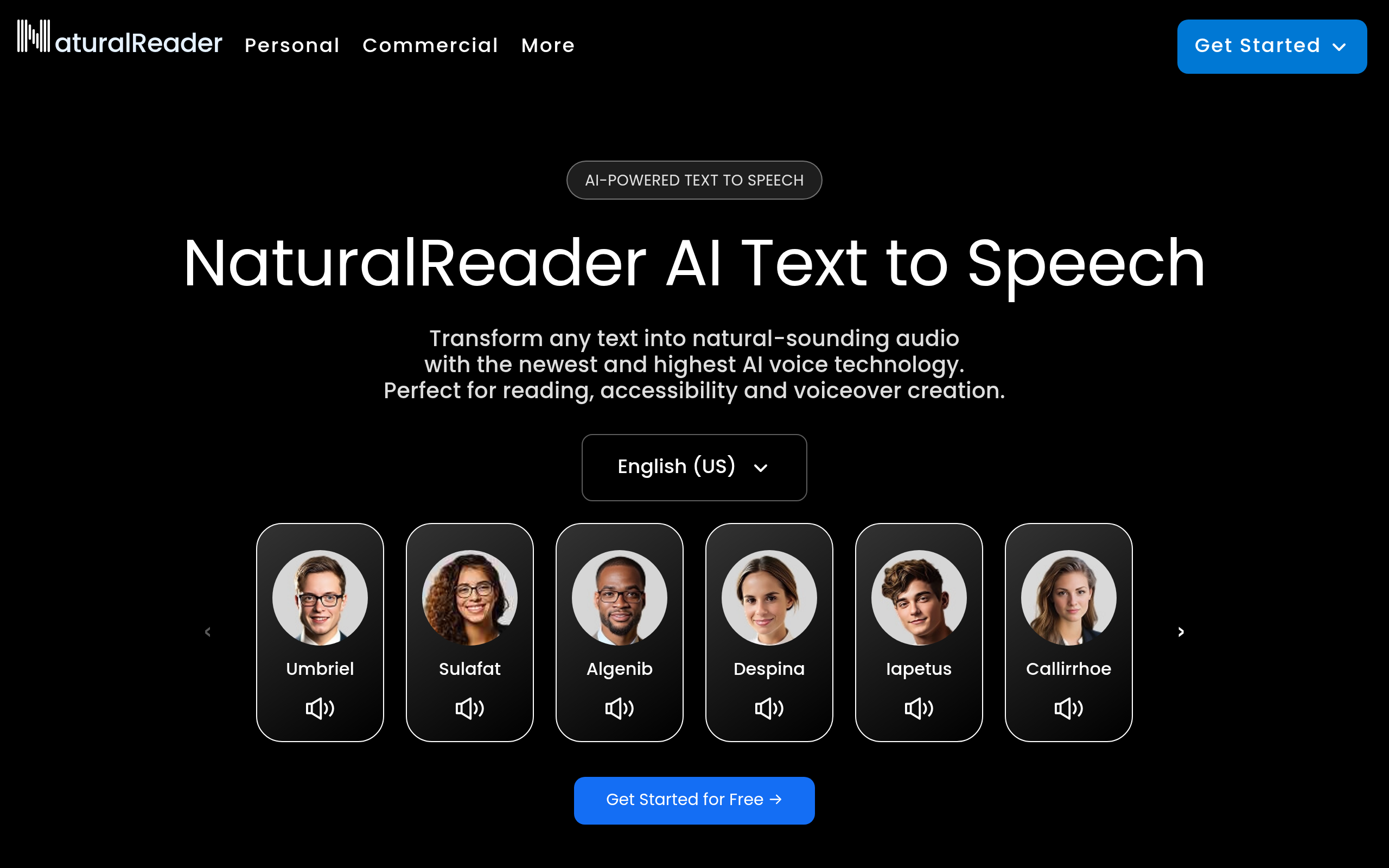 NaturalReader官网截图