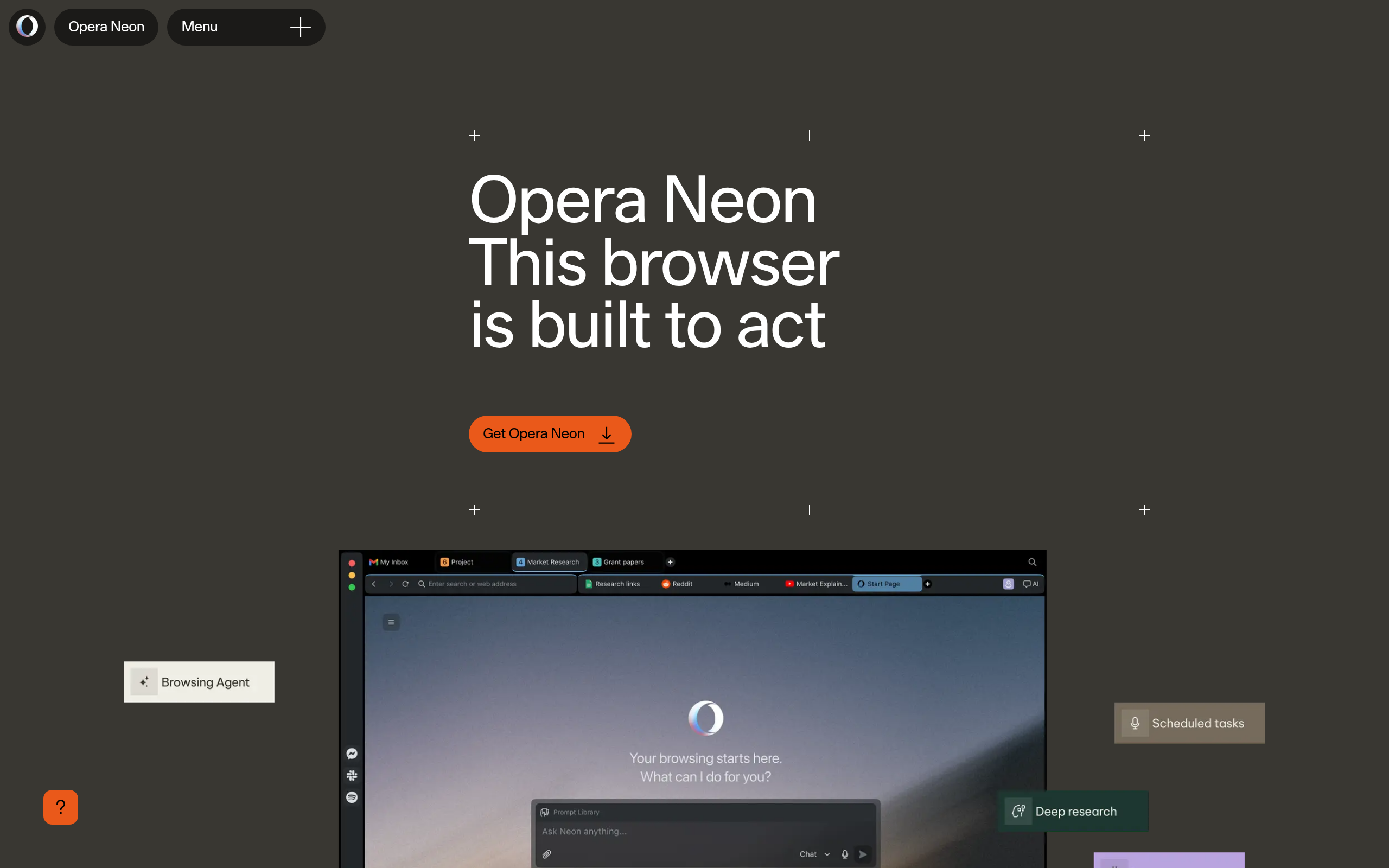 Opera Neon官网截图