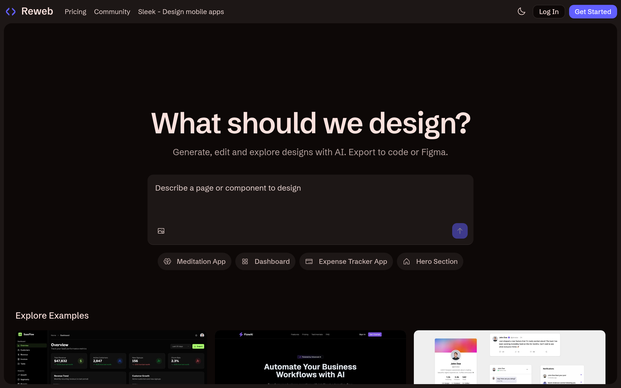 Reweb AI官网截图