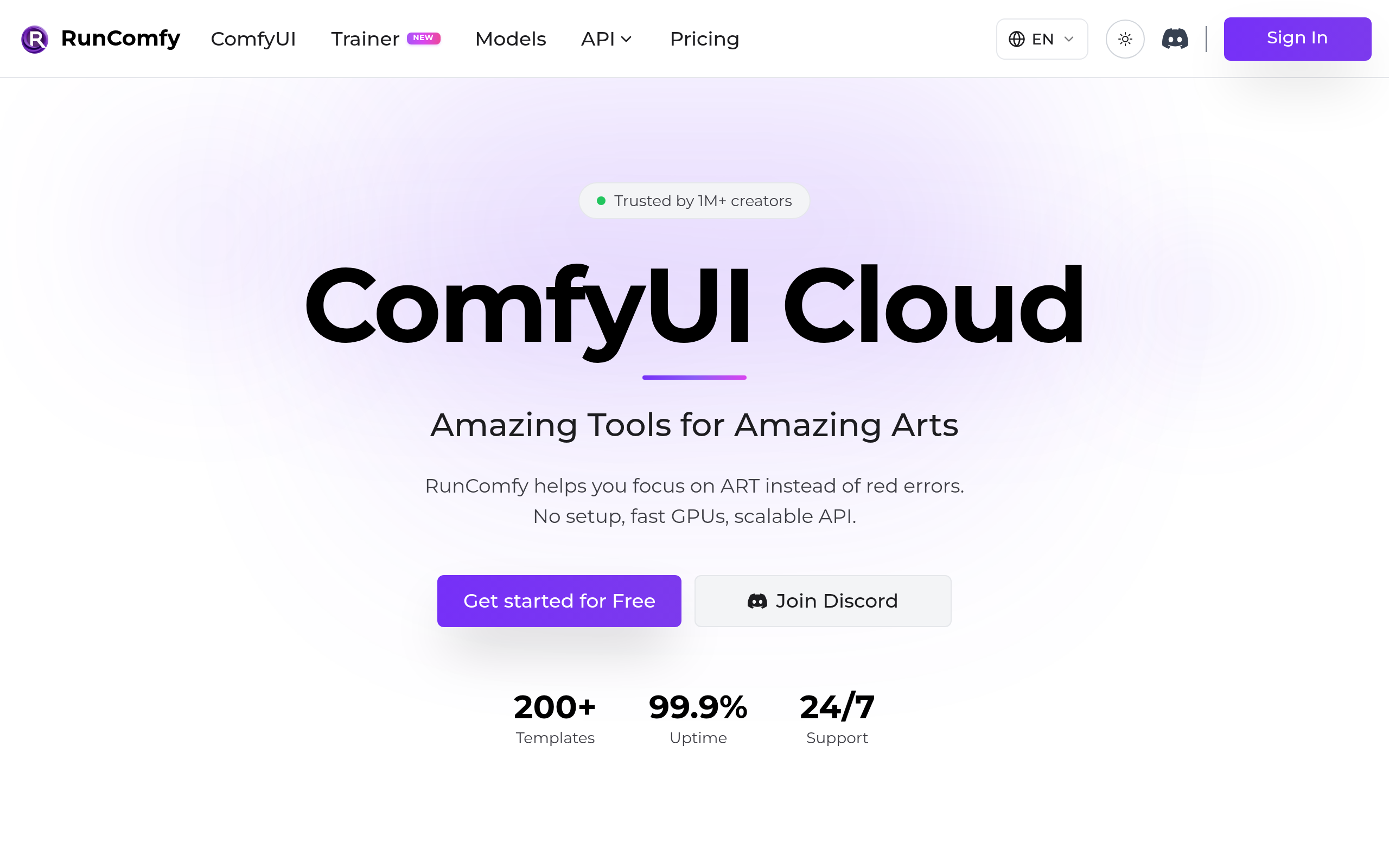 RunComfy官网截图