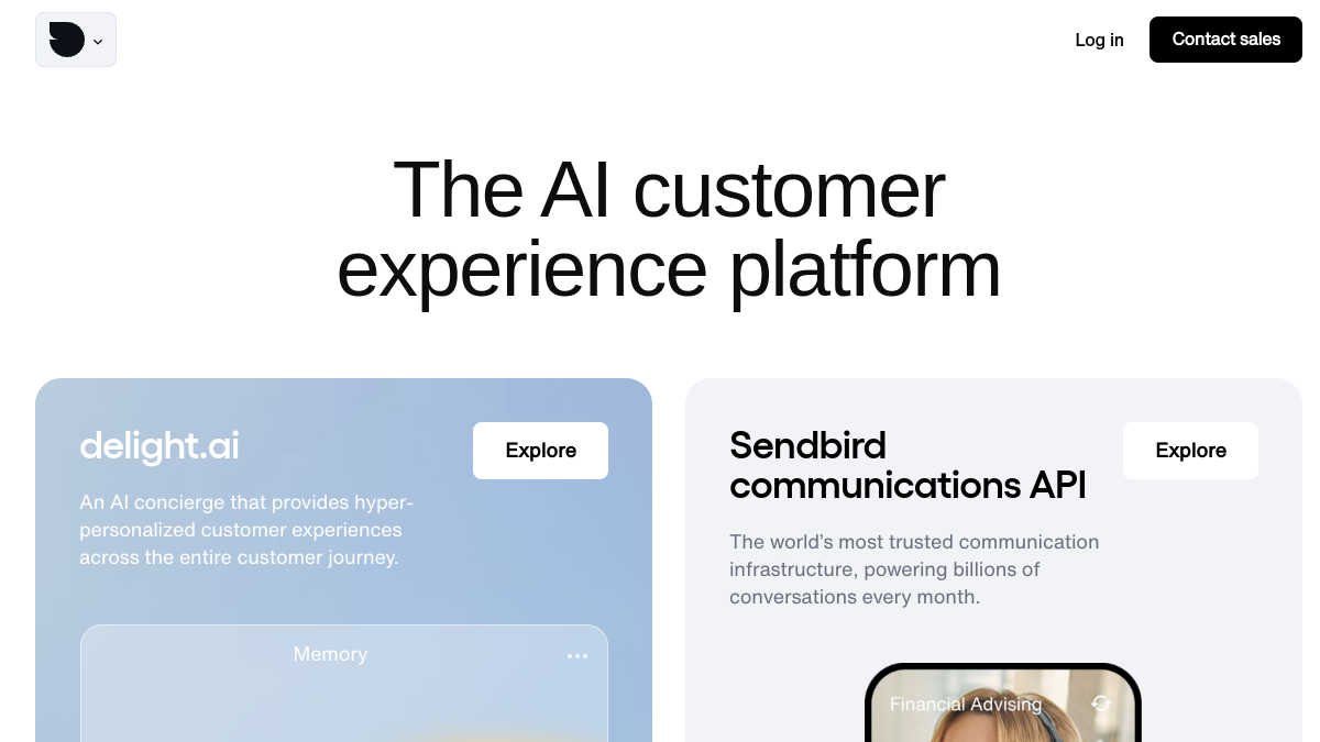 Sendbird官网截图